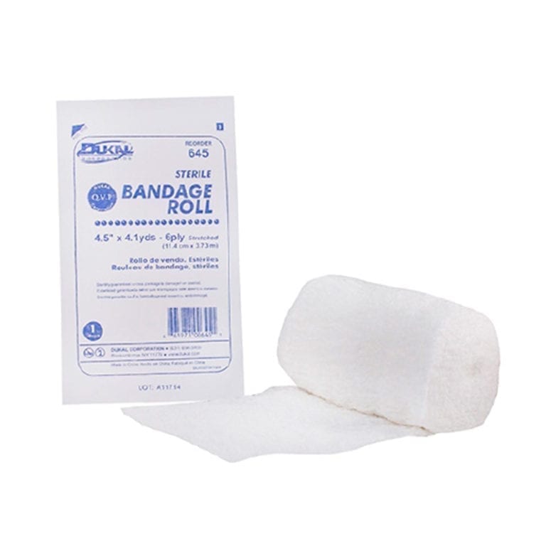 Sterile Gauze Bandage Roll, Dukal 4.5” x 4.1 yds