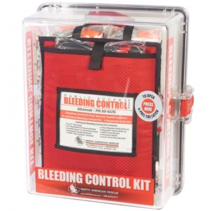 Public Bleeding Control Station, 8 Pack Vacuum Sealed, Clear Polycarbonate Case,