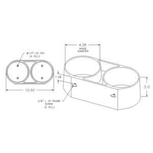 Oxygen Mount, Double Floor for D or E Cyclinder