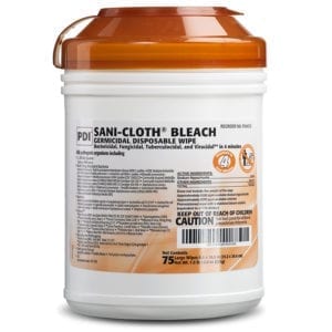 Disinfectant, PDI Sani-Cloth Bleach Wipes,