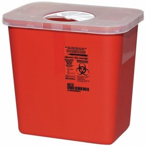 Sharps, 2 Gallon Rotor Lid, Red