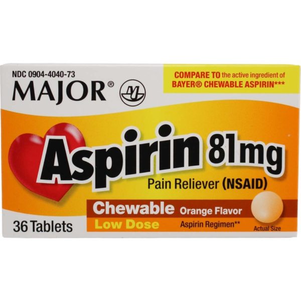 Aspirin, 81mg Chewable,