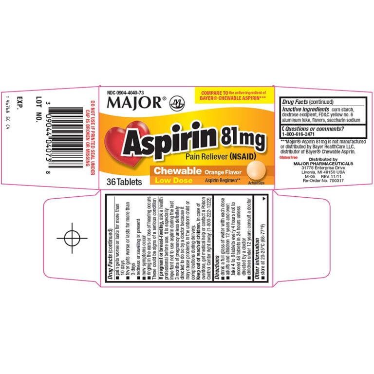 Aspirin, 81mg Chewable, Penn Care, Inc.