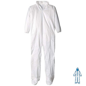 Coverall, Polyethylene-Coated Polypropylene, with Hood/Boot,