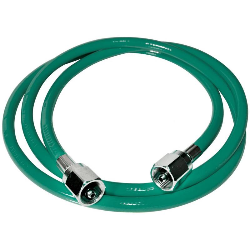Oxygen Hose, Green - with 2 Female Hex Nut DISS, 6' - each
