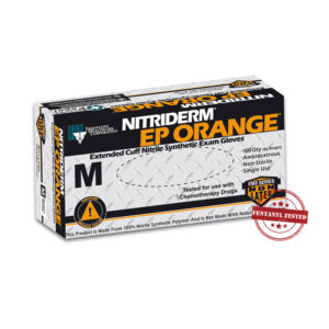Gloves, NitriDerm EP Orange, Nitrile, 6.5 Mil