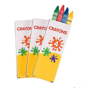 Crayons, 4 Assorted Colors,