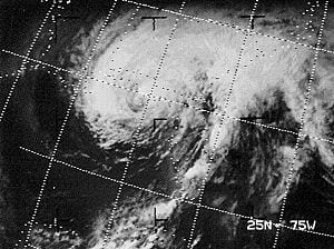 Hurricane Agnes of June 19th, 1972 as it appro...