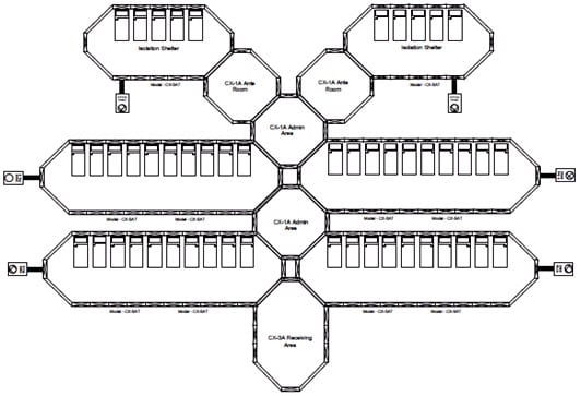 50 Bed Patient Hospital Surge Ward System from Penn Care