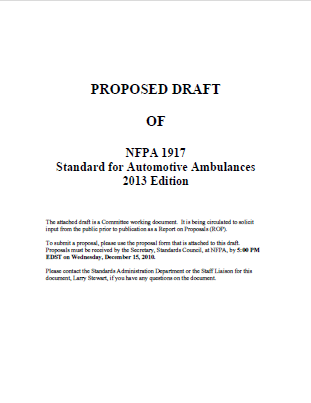 NFPA 1917 Document Still Seeking Input nfpa19170 1