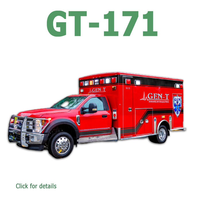a side-profile of the Gen-T GT-171 ambulance at an angle