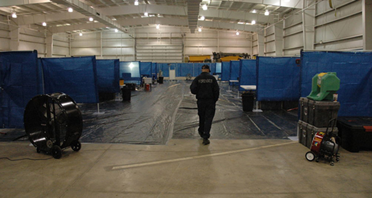 disaster portable morgue unit layout