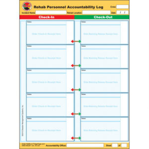 Log Receipt Holder, Firefighter REHAB Accountability,