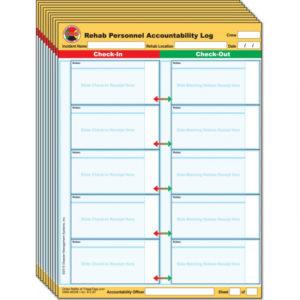 Log Receipt Holder, Firefighter REHAB Accountability,