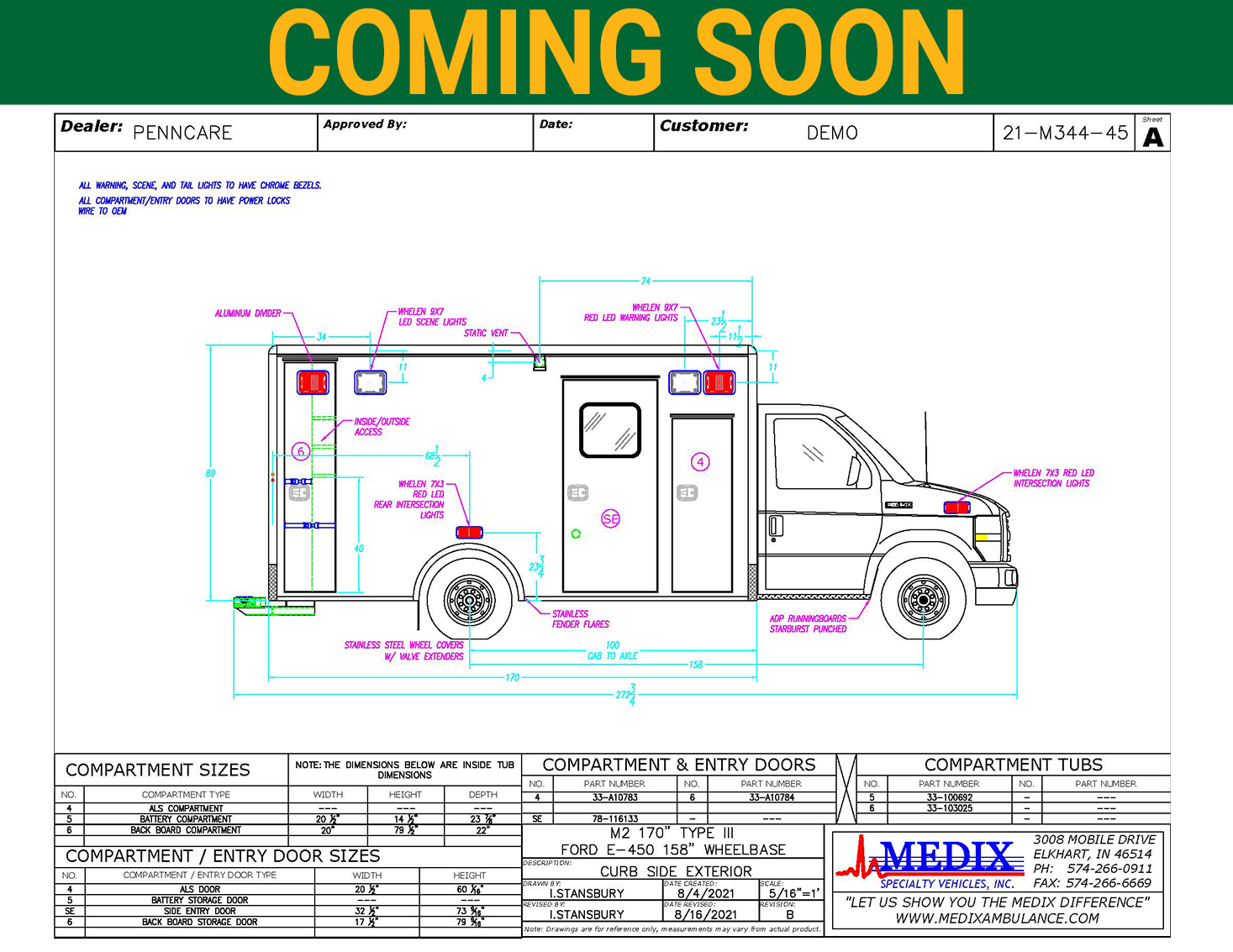 Recently Delivered, Stock Units, PreOwned Ambulances Penn Care, Inc.