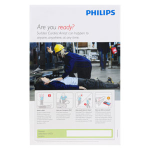 Wall Sign, Philips AED Awareness Posters, Pack of 4,