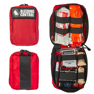 Fully stocked bleeding control kit.