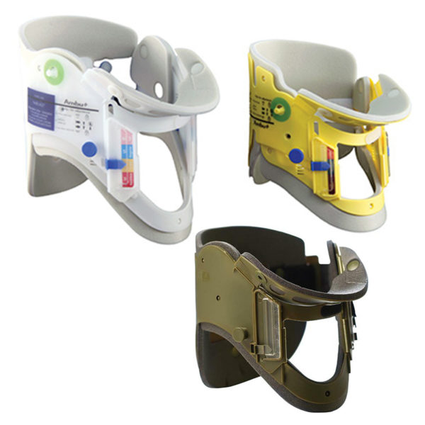 the Ambu Perfit ACE adjustable cervical collar in both adult and pediatric sizes