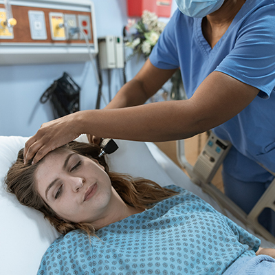 Patients receiving care during a medical surge.