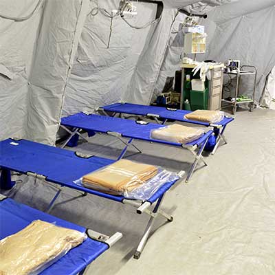 Field hospital used in mass care.