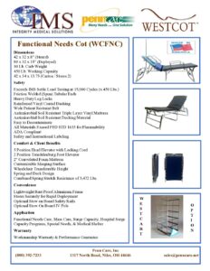 Patient Cot, Westcot , Functional Needs Cot FNC,