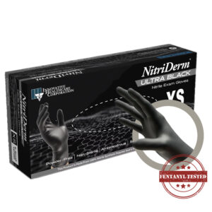 Gloves, NitriDerm Ultra Black, 5.5 MIL, Powder-free Nitrile,