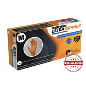 Gloves, NitriDerm Ultra Orange, 4.3 MIL, Powder-free Nitrile,
