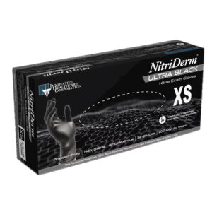 Gloves, NitriDerm Ultra Black, 5.5 MIL, Powder-free Nitrile,