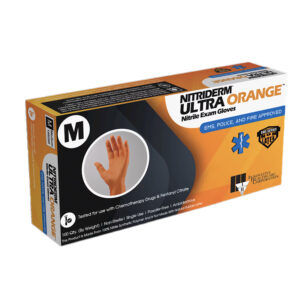 Gloves, NitriDerm Ultra Orange, 4.3 MIL, Powder-free Nitrile,