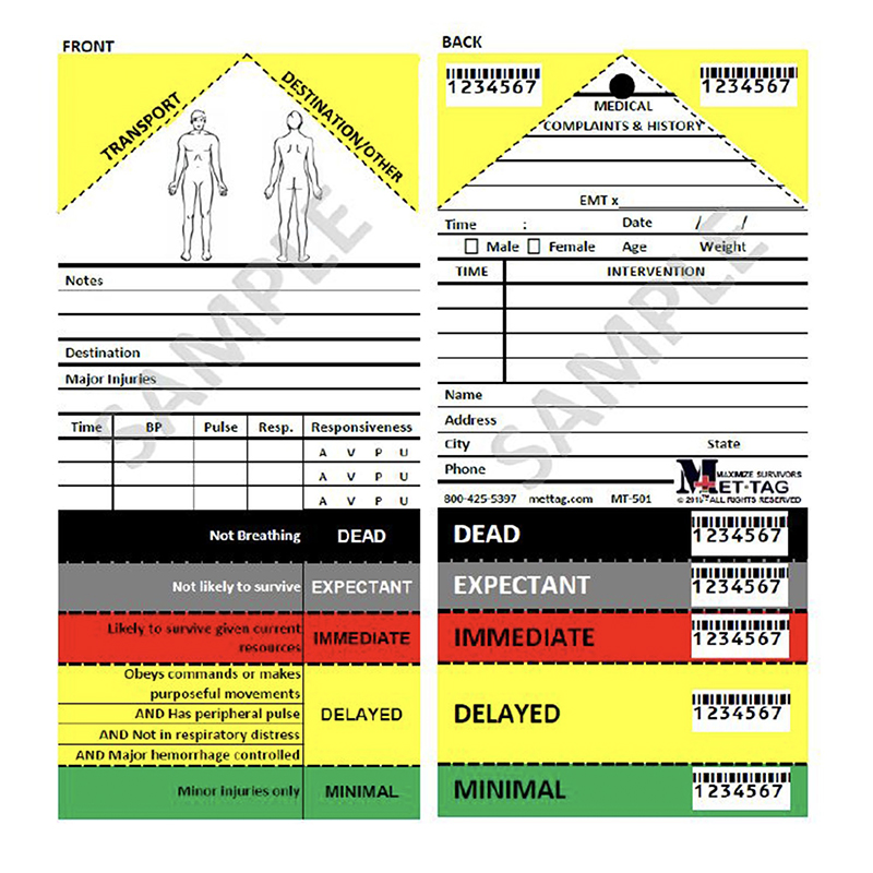 Triage Tag, Met Tag, Medical Triage Salt Method, Triage Tag, Met Tag, Medical Triage Salt Method,