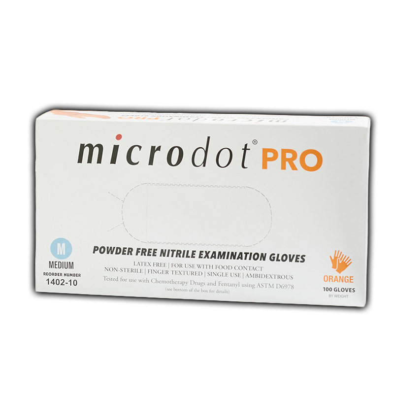 Gloves, Microdot Orange, 4.3 MIL, Powder-free Nitrile, Gloves, Microdot Orange, 4.3 MIL, Powder-free Nitrile,