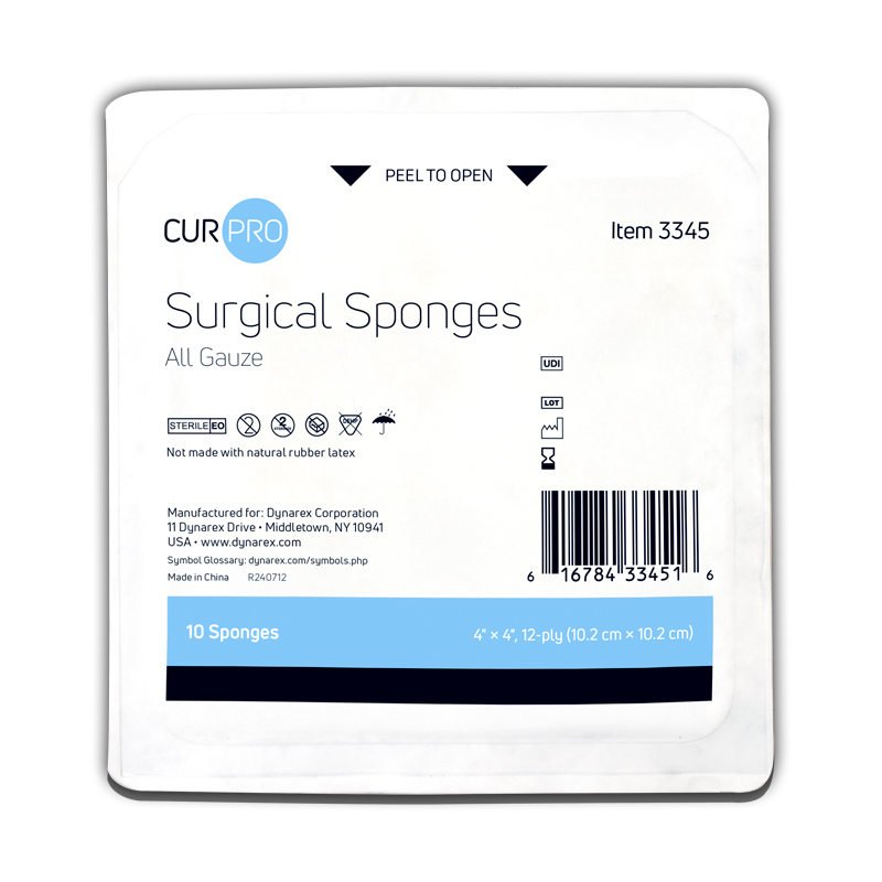 Gauze, Sponge 4" x 4", 12 Ply, Sterile Gauze, Sponge 4" x 4", 12 Ply, Sterile