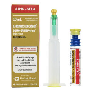 Demo Dose, Epinephrine Injection 0.1mg/mL, 10mL Syringe,