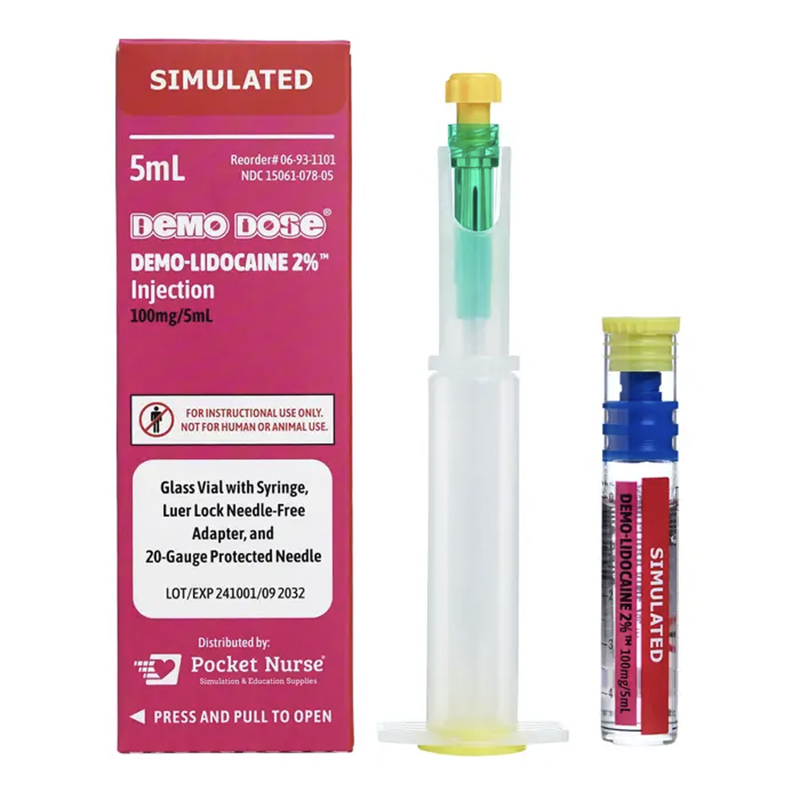 Demo Dose, Lidocaine 2% Injection, 5mL Syringe, Demo Dose, Lidocaine 2% Injection, 5mL Syringe,